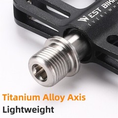 WEST BIKING Bicycle Pedals Titanium Carbon Fiber Axle 3 Bearing Bike Flat Pedals