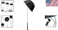 Elegant Black Golf Umbrella with Ergonomic Handle – Protects Clubs from Elements