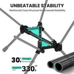 OVERMONT Ultralight Portable Camping Chair ~ Supports 330lb ~ Easy Setup ~ Black